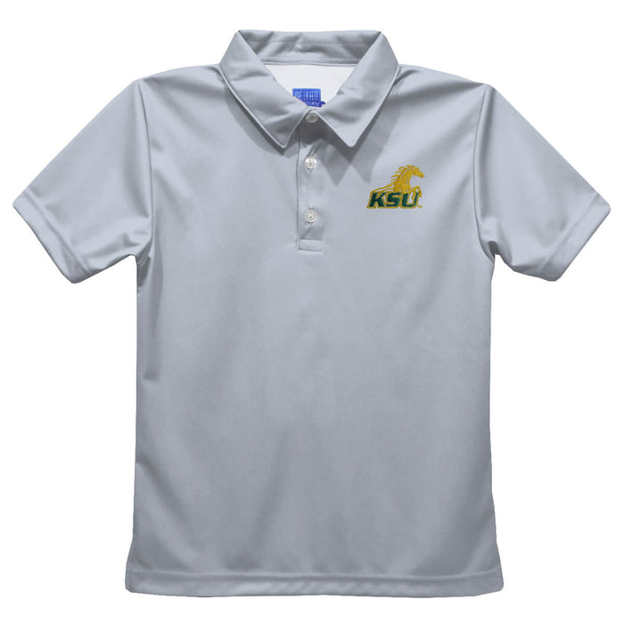 Kentucky State Thorobreds Embroidered Gray Short Sleeve Polo Box Shirt