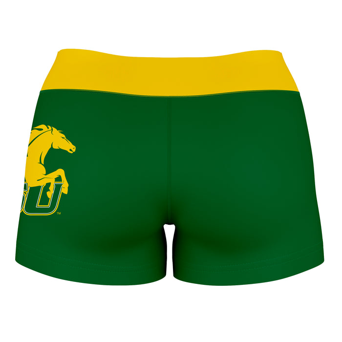 Kentucky State Thorobreds Vive La Fete Logo on Thigh & Waistband Green Gold Women Yoga Booty Workout Shorts 3.75 Inseam - Vive La Fête - Online Apparel Store