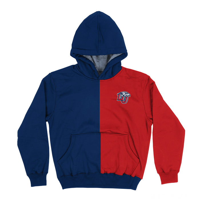 Liberty Flames Vive La Fete Color Block Womens Blue Red Fleece Long Sleeve Hoodie V2