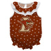 Lehigh University Mountain Hawks Swirls Brown Sleeveless Ruffle Onesie Logo Bodysuit