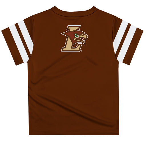 Lehigh University Mountain Hawks Vive La Fete Boys Game Day Brown Short Sleeve Tee with Stripes on Sleeves - Vive La Fête - Online Apparel Store