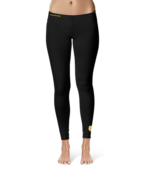 Southeastern Louisiana Lions Vive La Fete Game Day Collegiate Logo at Ankle Women Black Yoga Leggings 2.5 Waist Tights