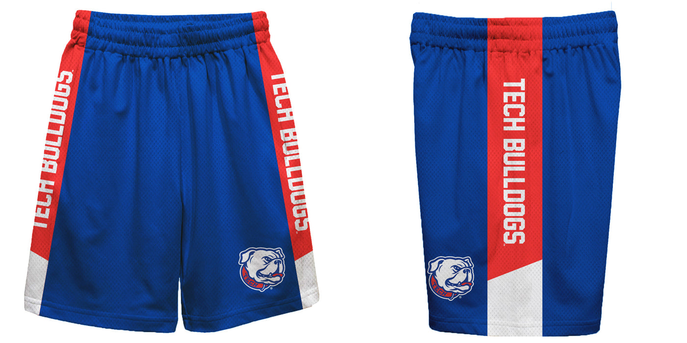 Louisiana Tech Bulldogs Vive La Fete Game Day Blue Stripes Boys Solid Red Athletic Mesh Short - Vive La Fête - Online Apparel Store