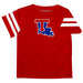 Louisiana Tech Bulldogs Vive La Fete Boys Game Day Red Short Sleeve Tee with Stripes on Sleeves