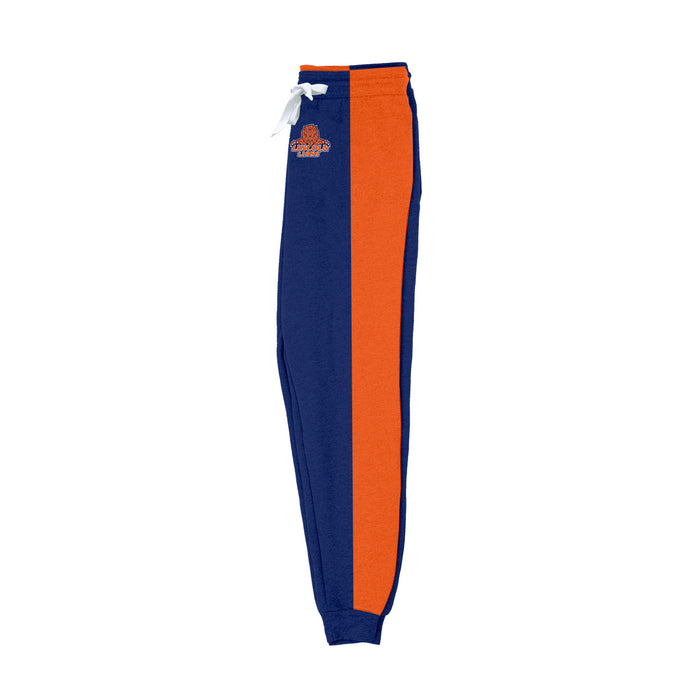 Lincoln University Lions LU Vive La Fete Color Block Women's Blue Orange Fleece Jogger - Vive La Fête - Online Apparel Store