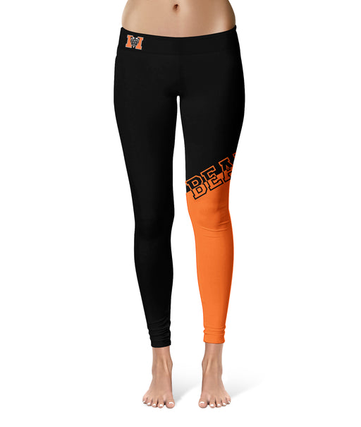 Emporia State Hornets Vive La Fete Women's Plus Size Solid Design Yoga  Leggings - Black/Gold
