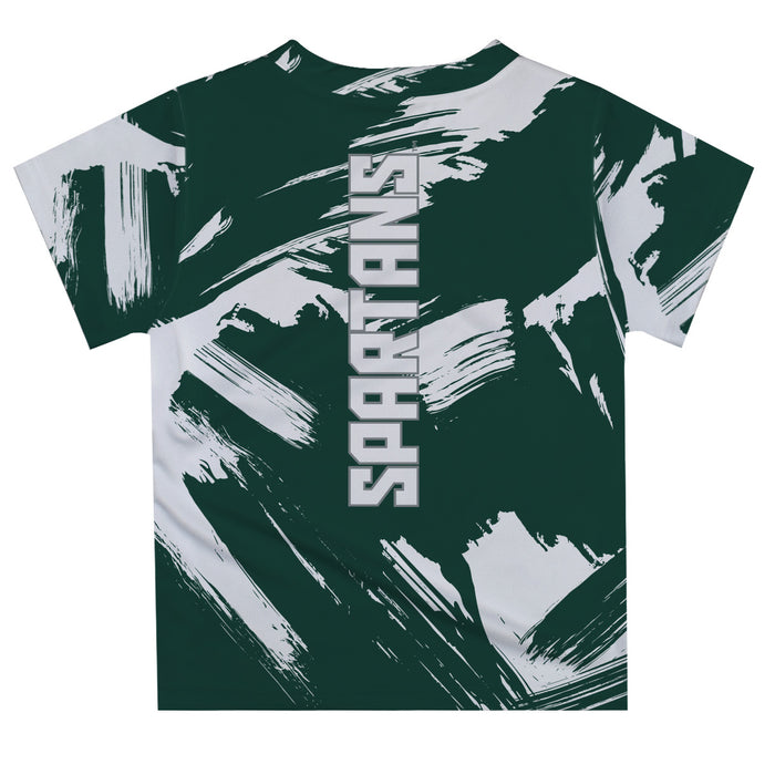 Michigan State Spartans Vive La Fete Boys Game Day Green Short Sleeve Tee Paint Brush - Vive La Fête - Online Apparel Store