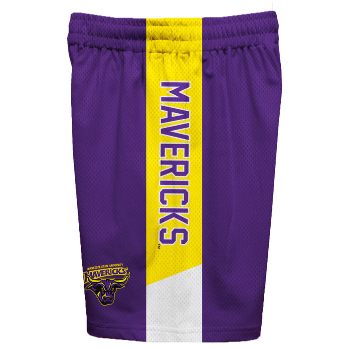 Minnesota State Mavericks Vive La Fete Game Day Purple Stripes Boys Solid Gold Athletic Mesh Short - Vive La Fête - Online Apparel Store