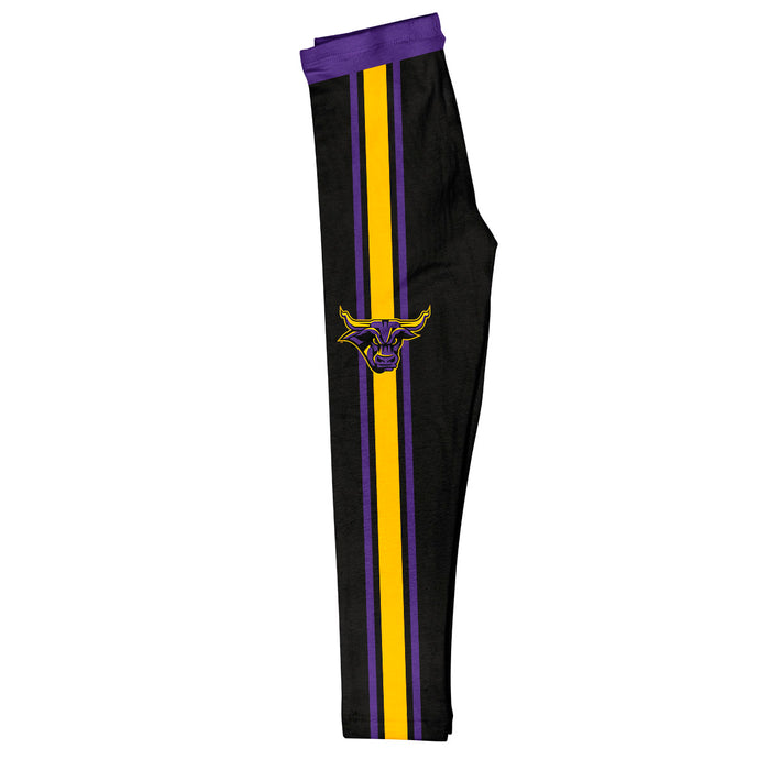 Minnesota State Mavericks Vive La Fete Girls Game Day Black with Purple Stripes Leggings Tights