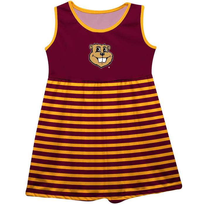 Minnesota Golden Gophers Vive La Fete Girls Game Day Sleeveless Tank Dress Solid Maroon Logo Stripes on Skirt