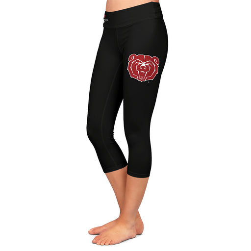 Missouri State Bears Vive La Fete Game Day Collegiate Large Logo on Thigh and Waist Women Black Capri Leggings - Vive La Fête - Online Apparel Store