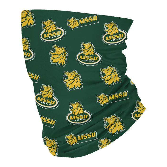 Missouri Southern State University Lions MSSU All Over Logo Collegiate Face Cover Soft 4-Way Stretch Neck Gaiter - Vive La Fête - Online Apparel Store