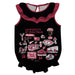 University of Montana Grizzlies  Black Hand Sketched Vive La Fete Impressions Artwork Sleeveless Ruffle Onesie Bodysuit