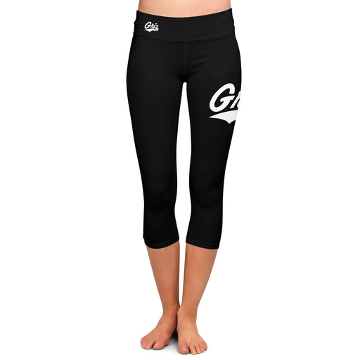 Montana Grizzlies UMT Vive La Fete Game Day Collegiate Large Logo on Thigh and Waist Women Black Capri Leggings