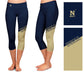 Naval Academy Midshipmen Vive La Fete Game Day Collegiate Leg Color Block Girls Navy Gold Capri Leggings - Vive La Fête - Online Apparel Store