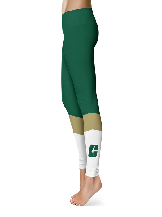 UNC Charlotte 49ers Game Day Logo on Thigh Green Yoga Leggings for Women  2.5 Waist Tights