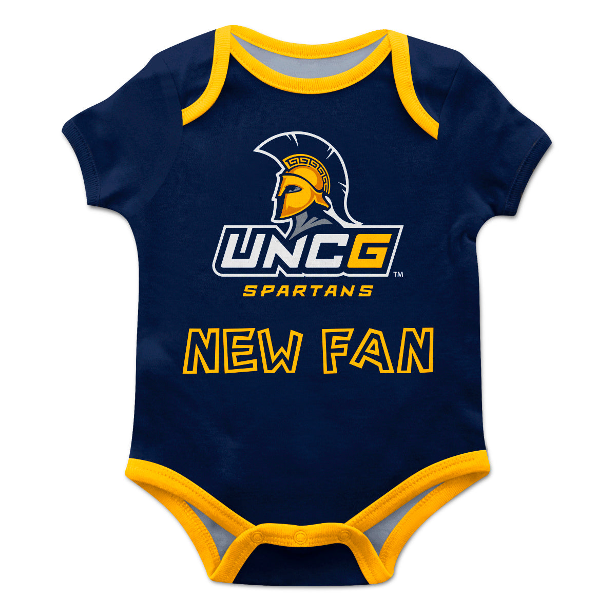 Augustana University Vikings au Infant Game Day Navy Short Sleeve One Piece Jumpsuit New Fan Mascot and Name Bodysuit by Vive La Fete, Newborn / 6M