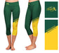 NDSU Bison Vive La Fete Game Day Collegiate Leg Color Block Women Green Gold Capri Leggings - Vive La Fête - Online Apparel Store