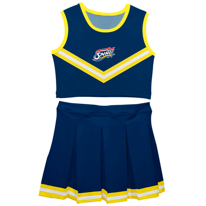 Southern New Hampshire University Penmen Vive La Fete Game Day Blue Sleeveless Chearleader Set