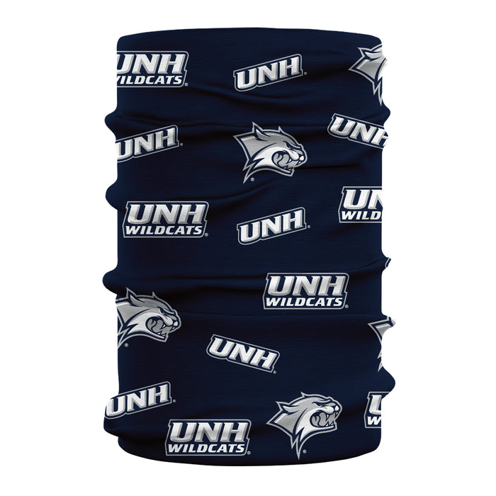 New Hampshire Wildcats UNH Vive La Fete All Over Logo Game Day  Collegiate Face Cover Soft 4-Way Stretch Neck Gaiter - Vive La Fête - Online Apparel Store