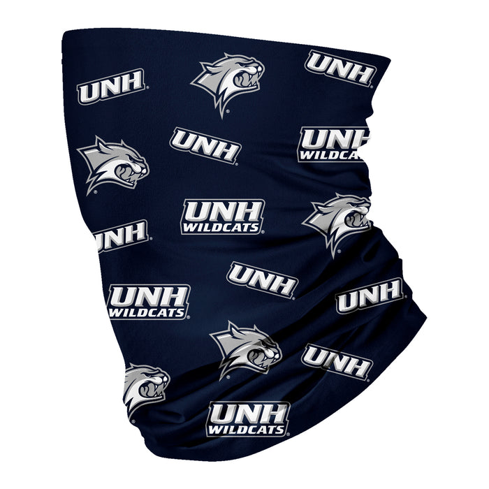 New Hampshire Wildcats UNH Vive La Fete All Over Logo Game Day  Collegiate Face Cover Soft 4-Way Stretch Neck Gaiter - Vive La Fête - Online Apparel Store