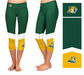 Northern Michigan Wildcats Vive La Fete Game Day Collegiate Ankle Color Block Women Green Gold Capri Leggings - Vive La Fête - Online Apparel Store