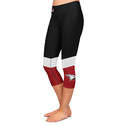 NCCU Eagles Vive La Fete Game Day Collegiate Ankle Color Block Women Black Maroon Capri Leggings - Vive La Fête - Online Apparel Store