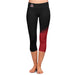 NCCU Eagles Vive La Fete Game Day Collegiate Leg Color Block Women Black Maroon Capri Leggings