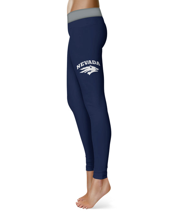 Nevada Wolfpack UNR Vive La Fete Game Day Collegiate Logo on Thigh Navy  Women's Yoga Leggings 2.5 Waist Tights