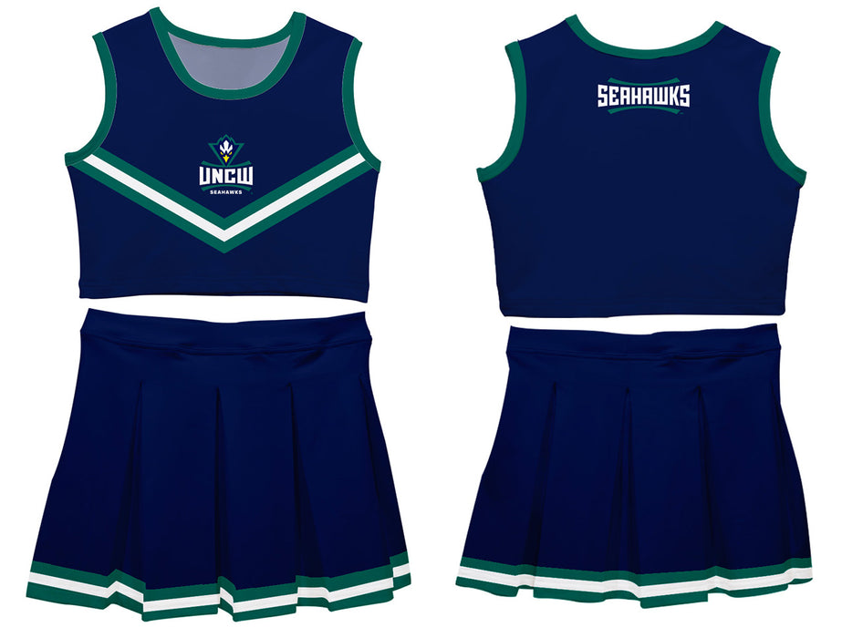 University of North Carolina Seahawks UNCW Vive La Fete Game Day Navy Sleeveless Cheerleader Set - Vive La Fête - Online Apparel Store