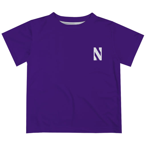 Northwestern Wildcats Hand Sketched Vive La Fete Impressions Artwork Boys Purple Short Sleeve Tee Shirt