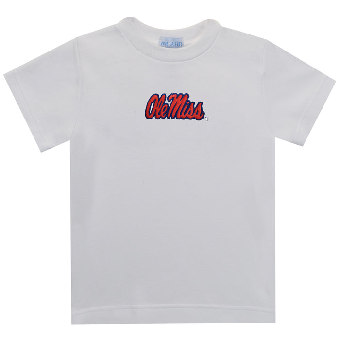 Mississippi Embroidery Knit White Boys Tee Shirt SS 5