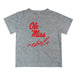 Ole Miss Rebels Vive La Fete Script V1 Heather Gray Short Sleeve Tee Shirt