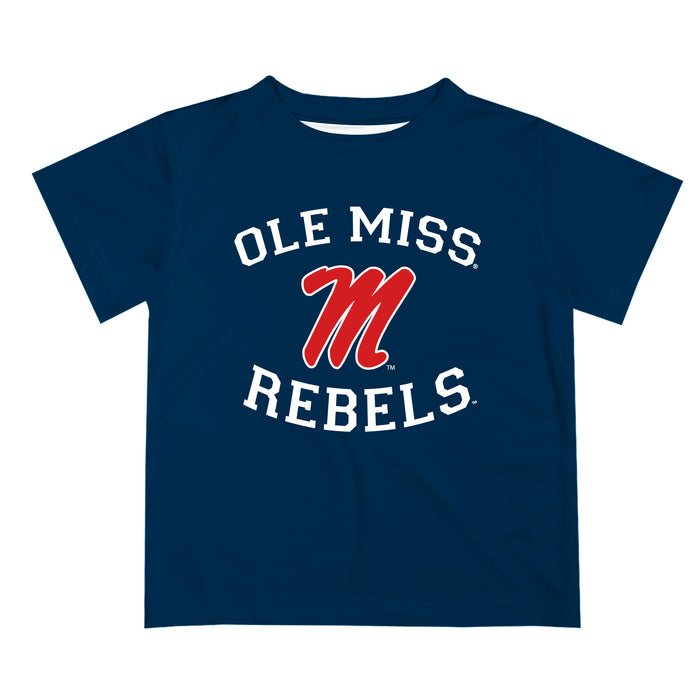 Ole Miss Rebels Vive La Fete Boys Game Day V1 Navy Short Sleeve