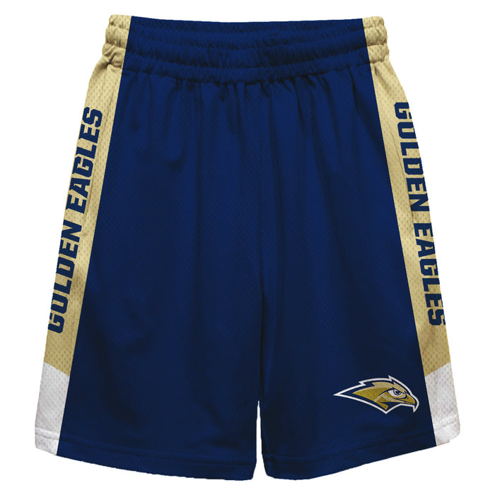 Oral Roberts Golden Eagles Vive La Fete Game Day Navy Stripes Boys Solid Gold Athletic Mesh Short