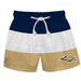 Oral Roberts Golden Eagles Vive La Fete Navy White Gold Stripes Swimtrunks V1