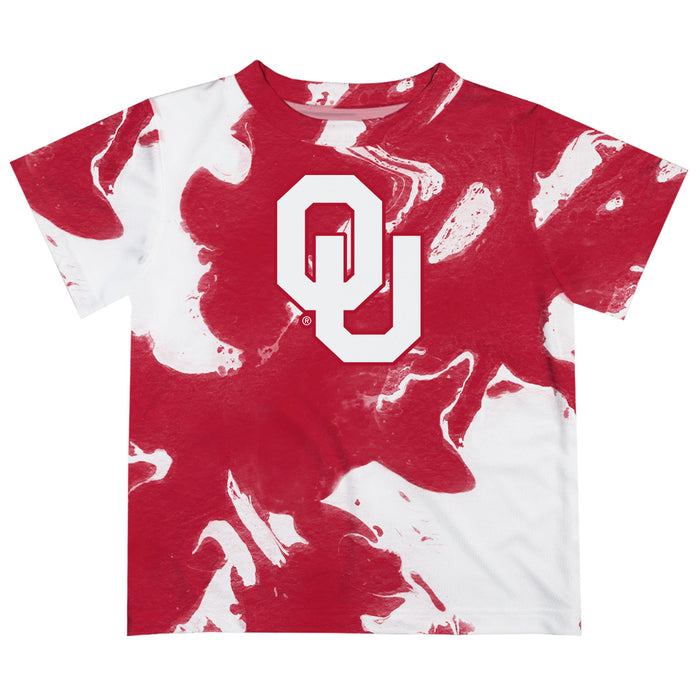 Oklahoma Sooners Vive La Fete Marble Boys Game Day Red Short Sleeve Tee