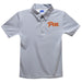 Pittsburgh State University Gorillas Embroidered Gray Stripes Short Sleeve Polo Box Shirt