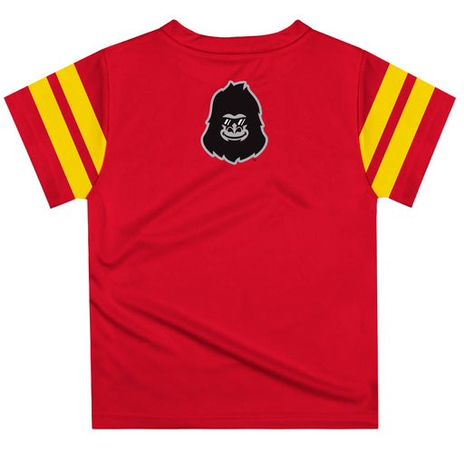 Pittsburgh State University Gorillas Vive La Fete Boys Game Day Crimson Short Sleeve Tee with Stripes on Sleeves - Vive La Fête - Online Apparel Store