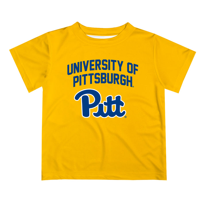 Pittsburgh Panthers UP Vive La Fete Boys Game Day V2 Gold Short Sleeve Tee Shirt