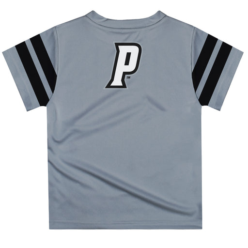 Providence Friars Vive La Fete Boys Game Day Gray Short Sleeve Tee with Stripes on Sleeves - Vive La Fête - Online Apparel Store