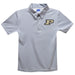 Purdue University Boilermakers Embroidered Gray Stripes Short Sleeve Polo Box Shirt