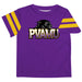 Prairie View A&M Panthers PVAMU Vive La Fete Boys Game Day Purple Short Sleeve Tee with Stripes on Sleeves