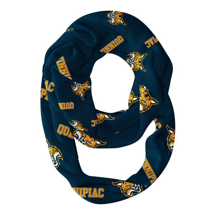 Quinnipiac Bobcats Vive La Fete Repeat Logo Game Day Collegiate Women Light Weight Ultra Soft Infinity Scarf