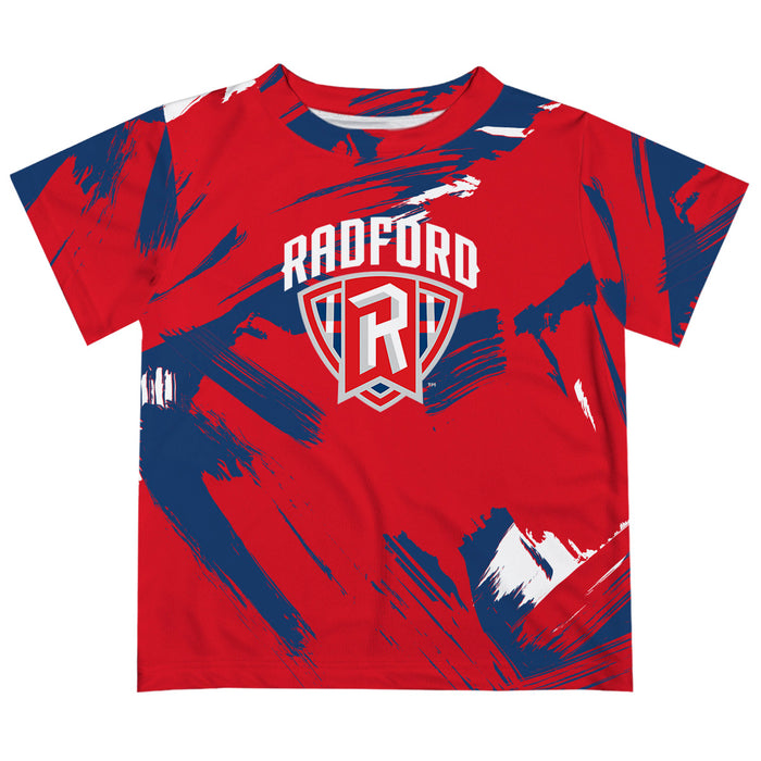 Radford University Highlanders Vive La Fete Boys Game Day Red Short Sleeve Tee Paint Brush