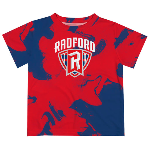 Radford University Highlanders Vive La Fete Marble Boys Game Day Red Short Sleeve Tee