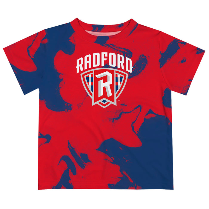 Radford University Highlanders Vive La Fete Marble Boys Game Day Red Short Sleeve Tee