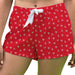 Radford Highlanders Vive La Fete Game Day All Over Logo Women Red Lounge Shorts