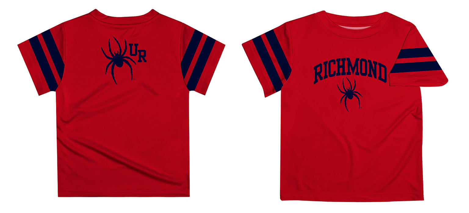 Richmond Spiders Vive La Fete Boys Game Day Red Short Sleeve Tee with Stripes on Sleeves - Vive La Fête - Online Apparel Store