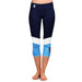 Rhode Island Rams Vive La Fete Game Day Collegiate Ankle Color Block Girls Navy Light Blue Capri Leggings